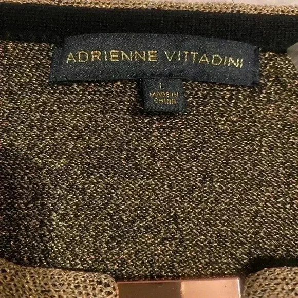 Adrienne Vittadinni Rose Gold Ombré sweater with cold shoulders size large - Picture 2 of 8